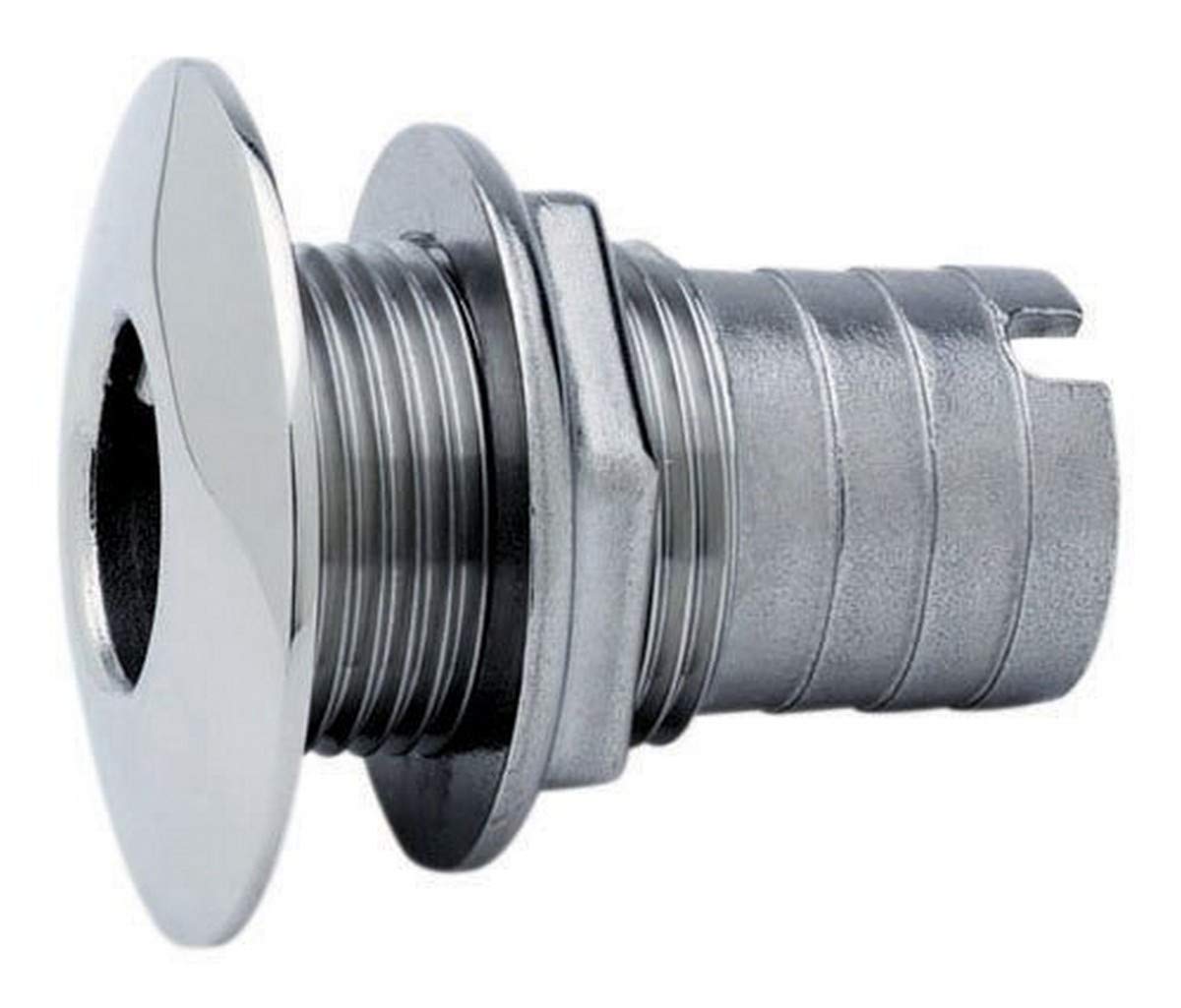 Attwood Short Stainless Steel Barbed Thru-Hull, 1-Inch