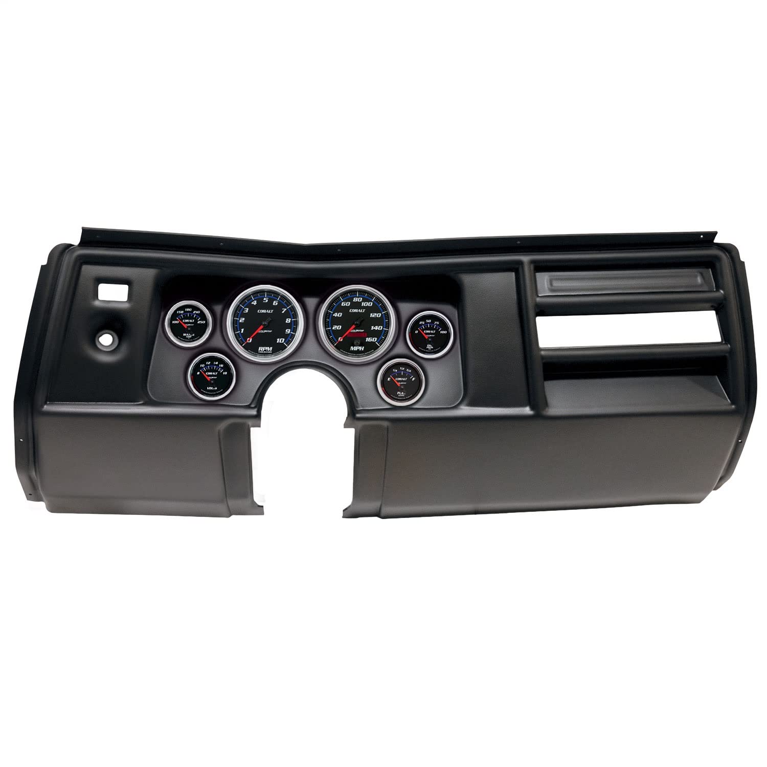 AutoMeter Dash Kit Direct Fit, (3 3/8" X2, 2 1/16" X4), Chevy Chevelle No Vent 69, Cobalt (2908-05)