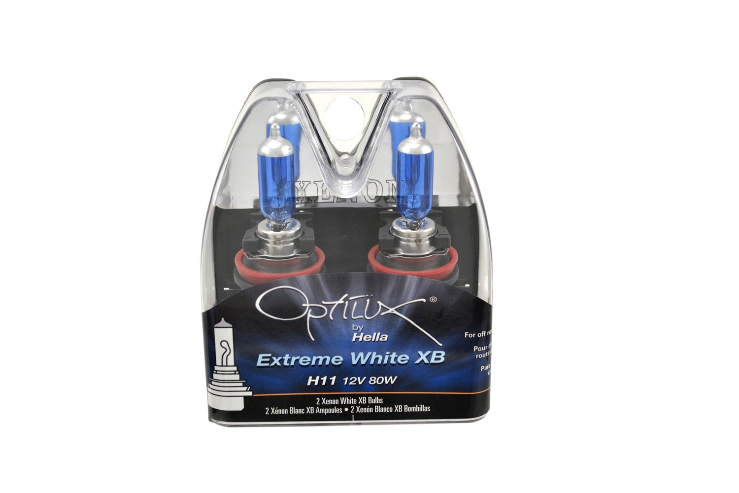 Hella Optilux H71071032 XB Series H11 Xenon White Halogen Bulbs, 12V, 80W, 2 Pack