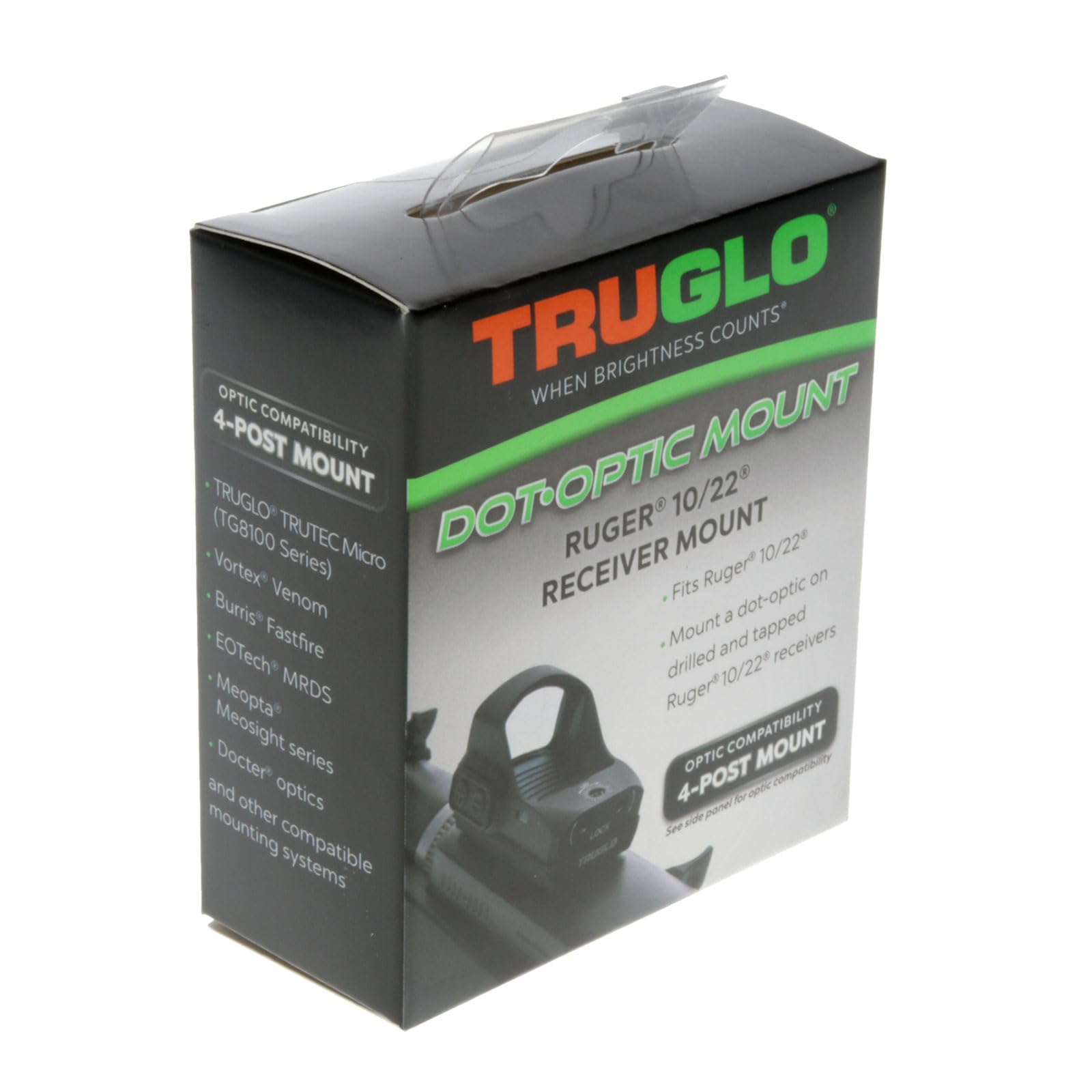 TRUGLO Tactical Ruger 10/22 Hunting Shooting Lightweight Durable Compact Dot Optic Sight Receiver Mount Adapter | Hardware Included | for 4-Post Mounting System Optics
