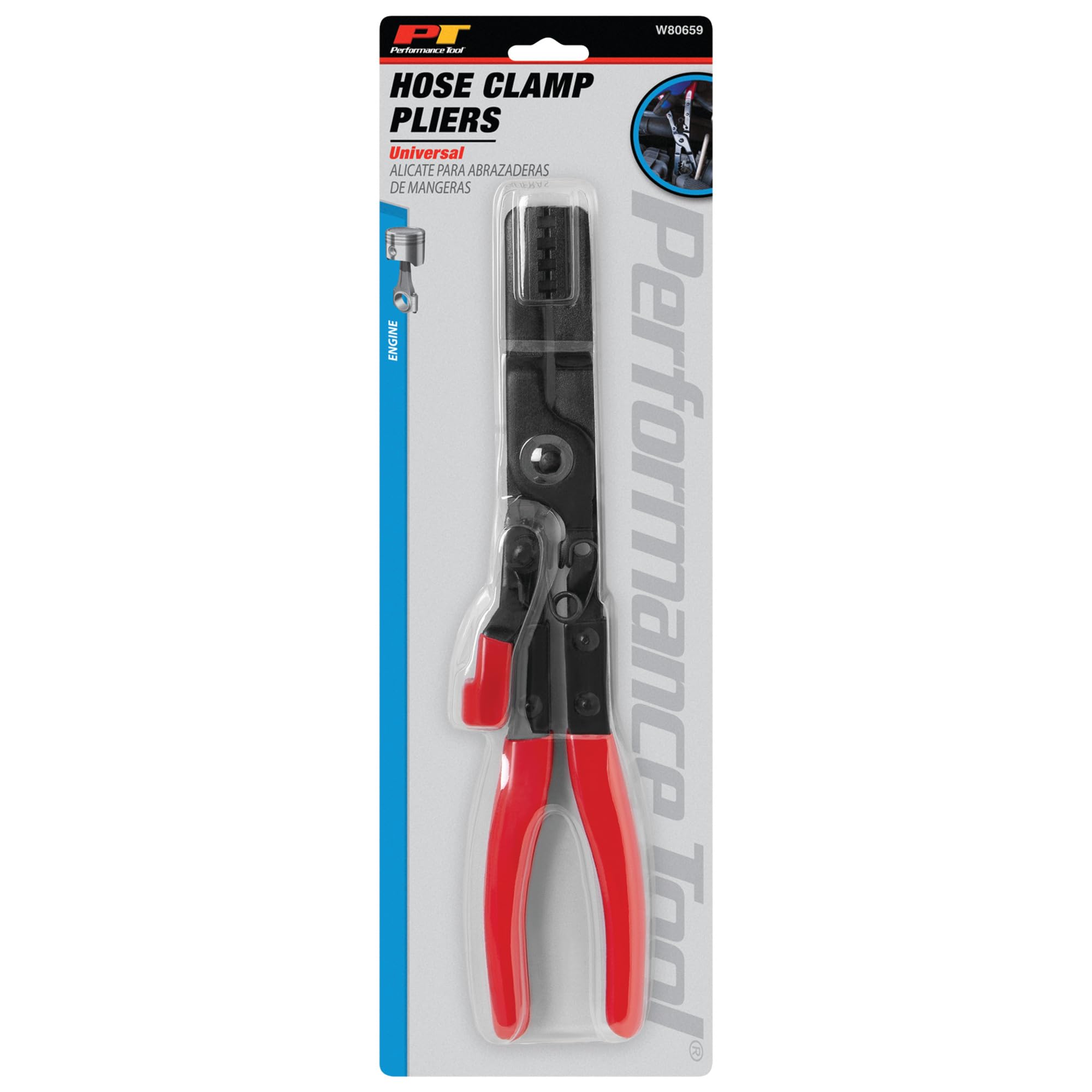 Multi-Angle Hose Clamp Plier Performance Tool W80659 for Hard-to-Reach Clamps with Quick Position Locking Mechanism and Steel Construction