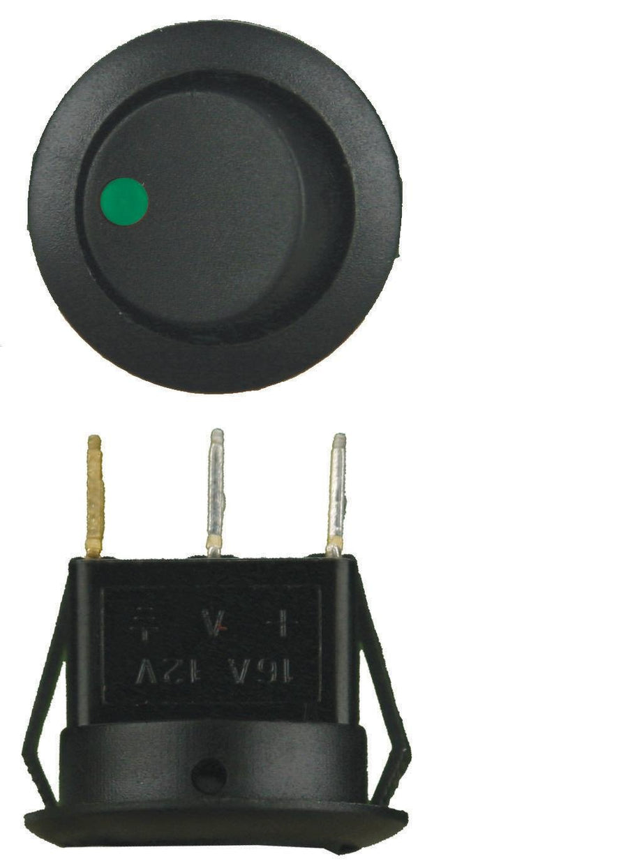 Green Led Round Rocker Switch No Leads 5 Bag -IBRRSG