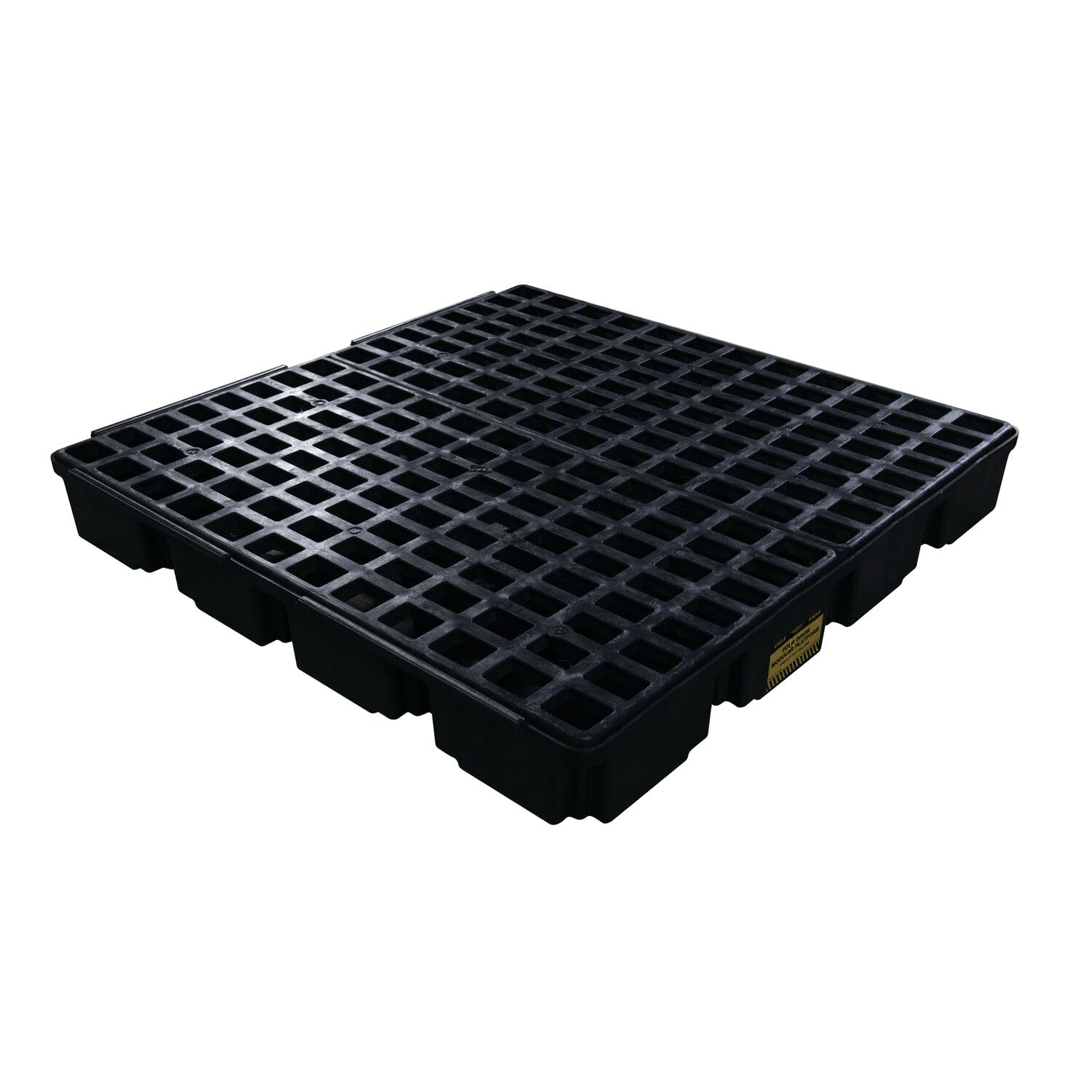 4 Drum Eagle Square Spill Platform with Forklift Pockets, 51.5"x51.5"x6.5", 60.5 Gallon Sump, 10,000 lbs. Load Capacity Containment Tray, Made in USA, Black, 1635B