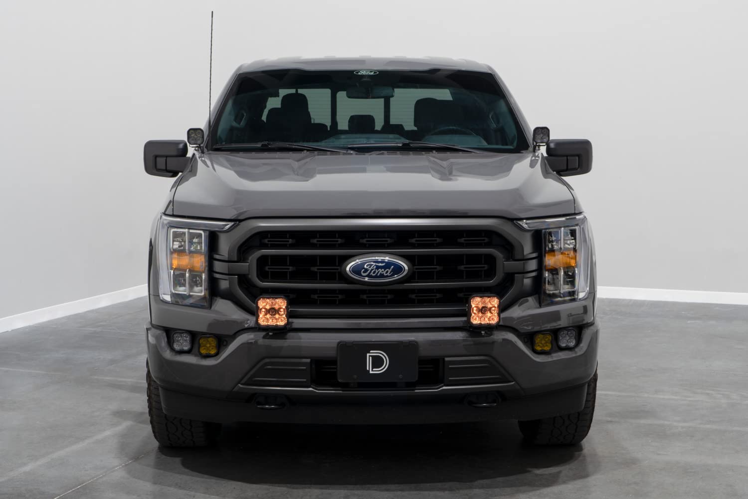 Diode Dynamics Bumper SS5 LED Pod Light Kit compatible with Ford F-150 2021-2023, Yellow Driving Sport