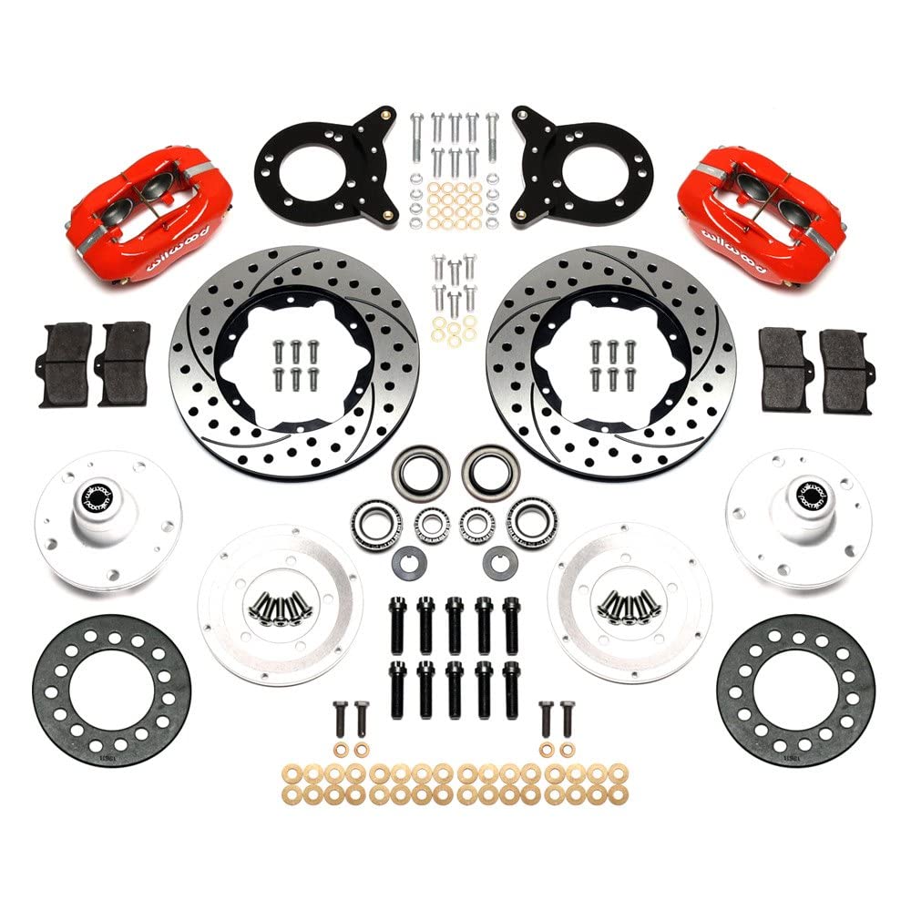 140-13343-DR DUST Boot KIT Compatible with/Replacement Wilwood - KIT,Front,Mustang,65-69,DP-DB,11.00 - Rotor,Vented,DRILLED,RED
