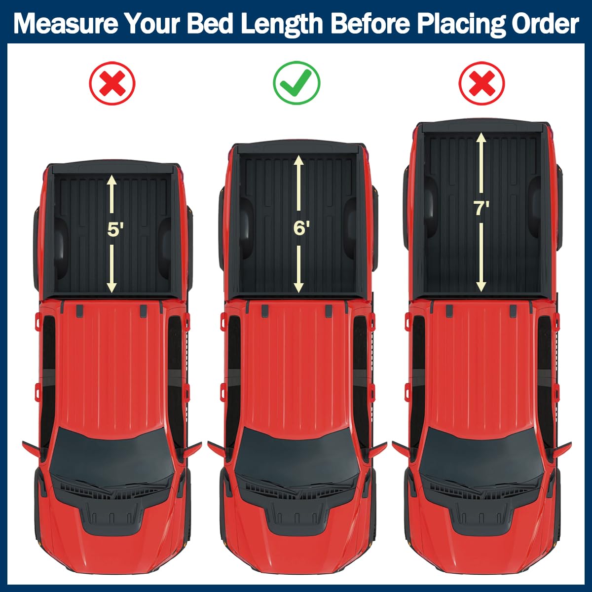 Soft Quad Fold Tonneau Cover Spec-D Tuning Compatible with 1994-2003 Chevy S10, 1994-2003 GMC S15 Sonoma 72" 6FT Standard Bed