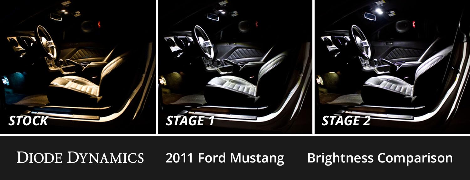 Diode Dynamics LED bulb pack interior compatible with Ford Mustang 2010-2014, Stage 2