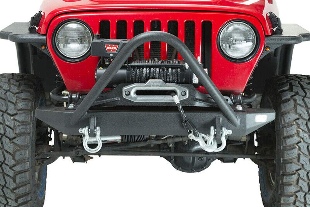 Fishbone Jeep TJ Offroad Front Bumper W/Stinger 97-06 Wrangler TJ Rubicon and Unlimited Steel Black Textured Powdercoat Piranha Series