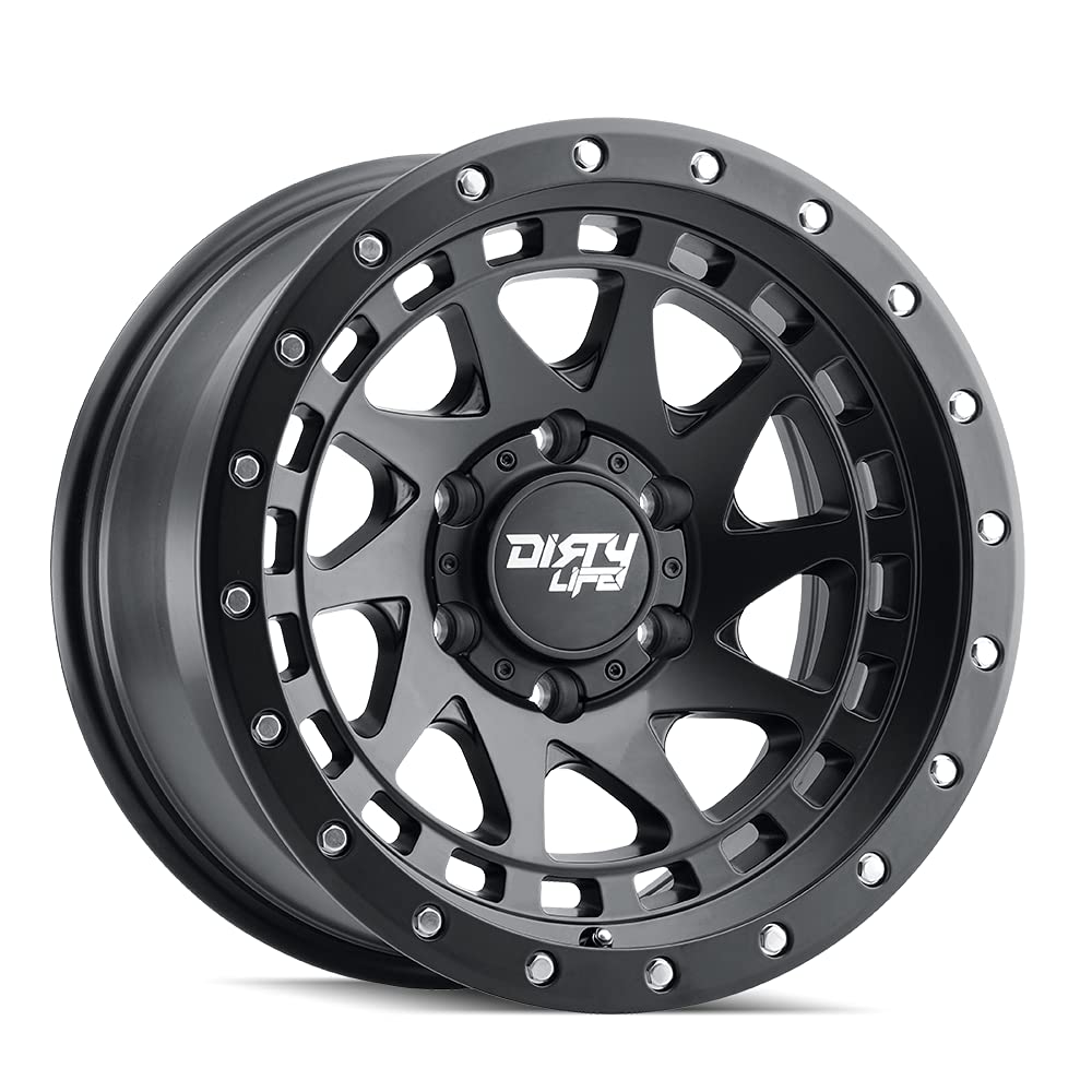 PRO ENIGMA 17x9, Bolt Pattern: 5x5/, Offset: -12, MATTE BLACK W/SIMULATED RING, set of 1