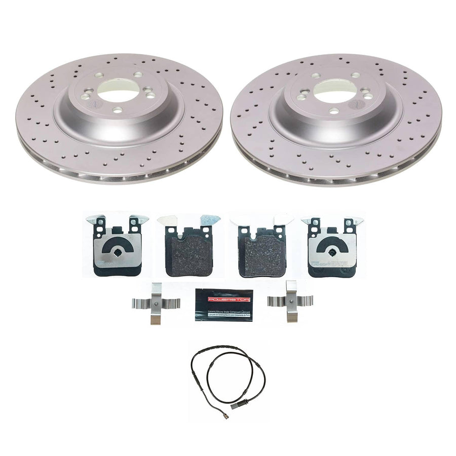 POWERSTOP Euro-Stop Rear Brake Pads and Rotors Kit For BMW M2 2016-2018, BMW M3 2015-2018, BMW M4 2015-2020 ECE-R90 Certified [Vehicle Specific]