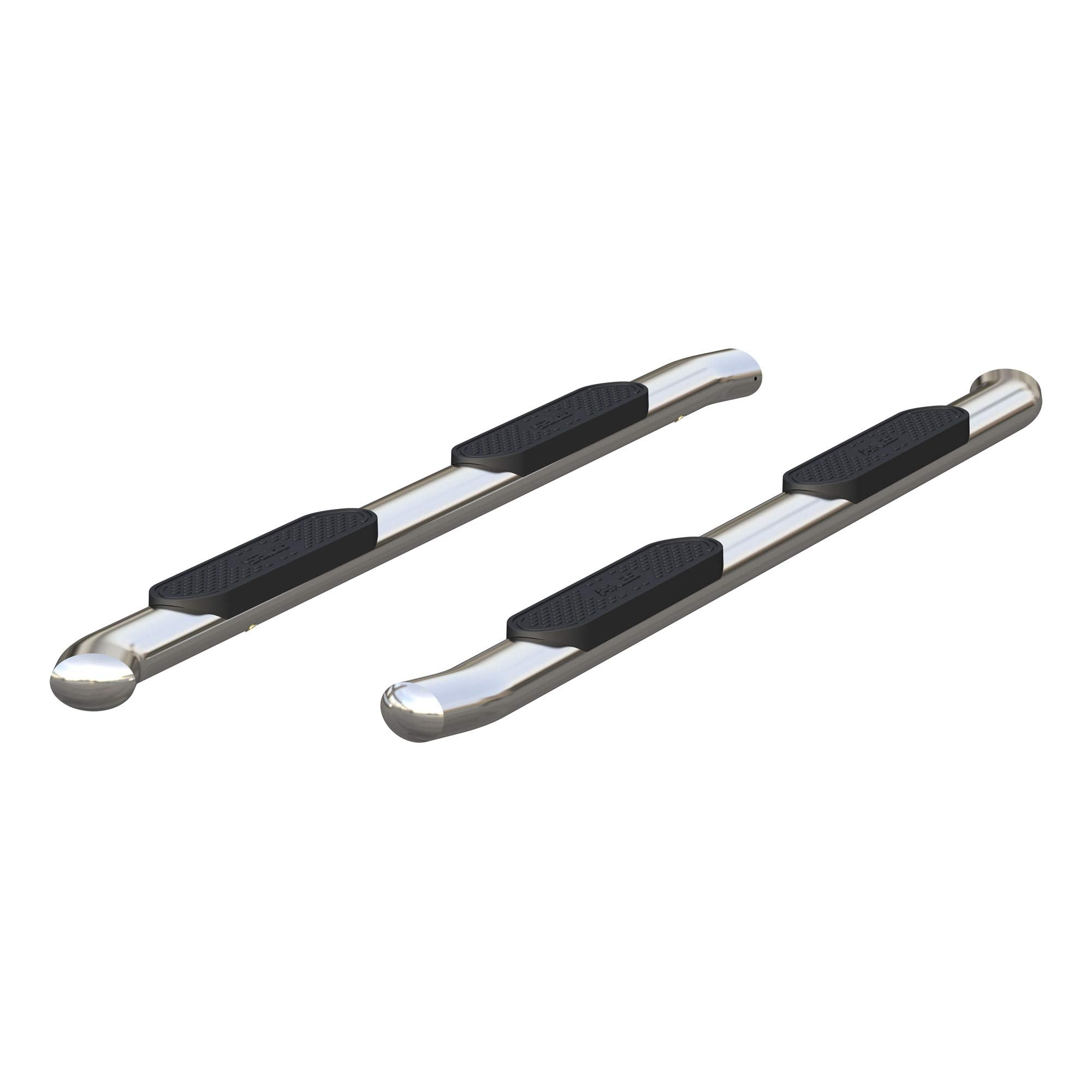 4-Inch Oval Polished Stainless Steel ARIES Nerf Bars, Select Ford Excursion, F-250, F-350 Super Duty