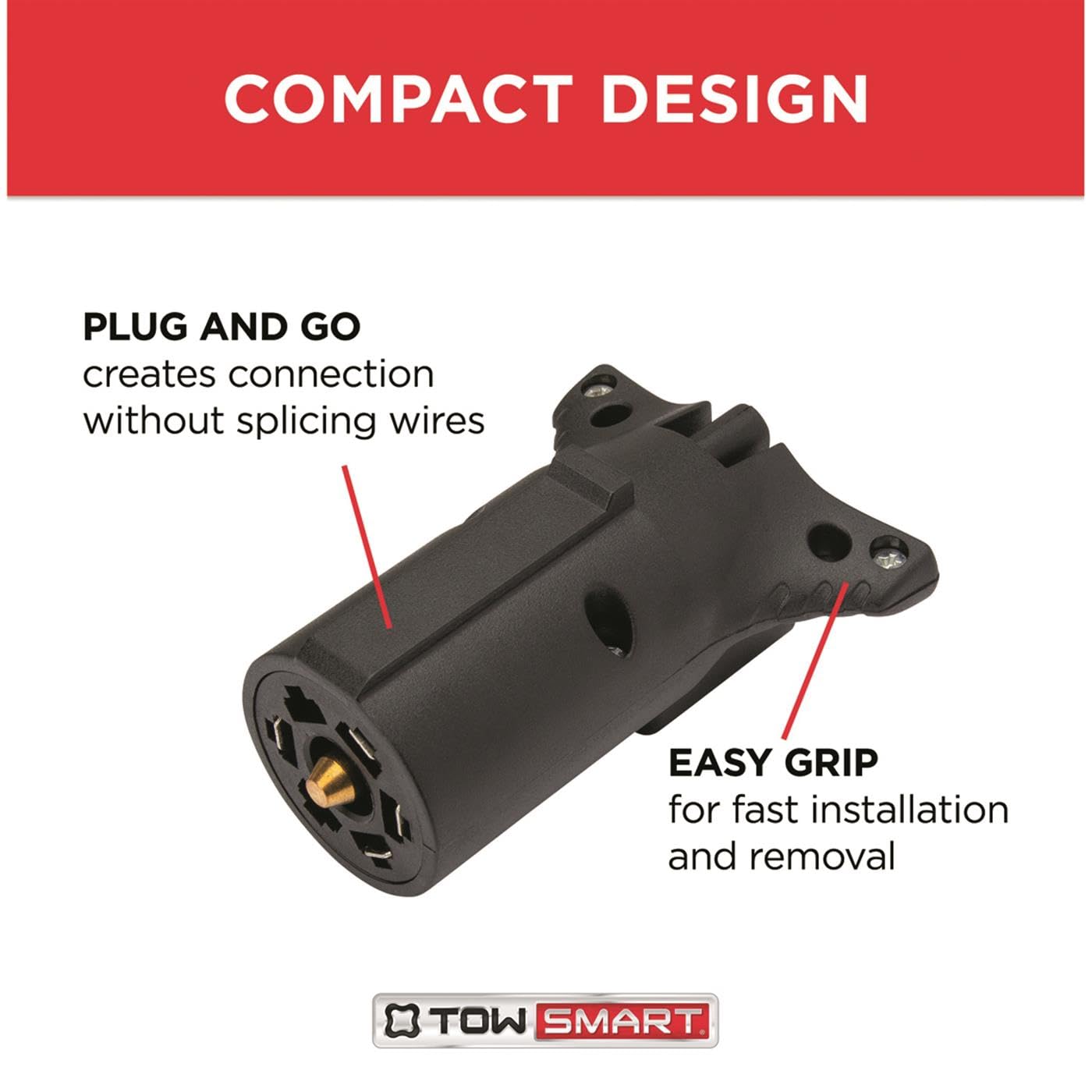 7-Way Blade to TOWSMART 5-Way Flat Trailer Light Wiring Adapter