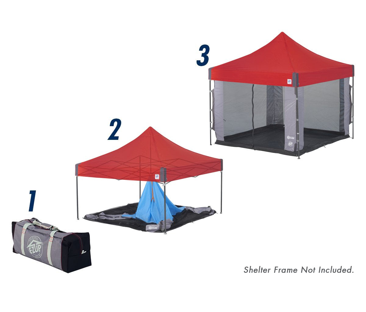 E-Z UP Cube Mesh Screen Room Canopy, Fits 10' x 10' Straight Leg Shelters Eclipse, Enterprise, Pyramid, Vantage Canopies (Shelter NOT Included, Must Purchase Seperately)