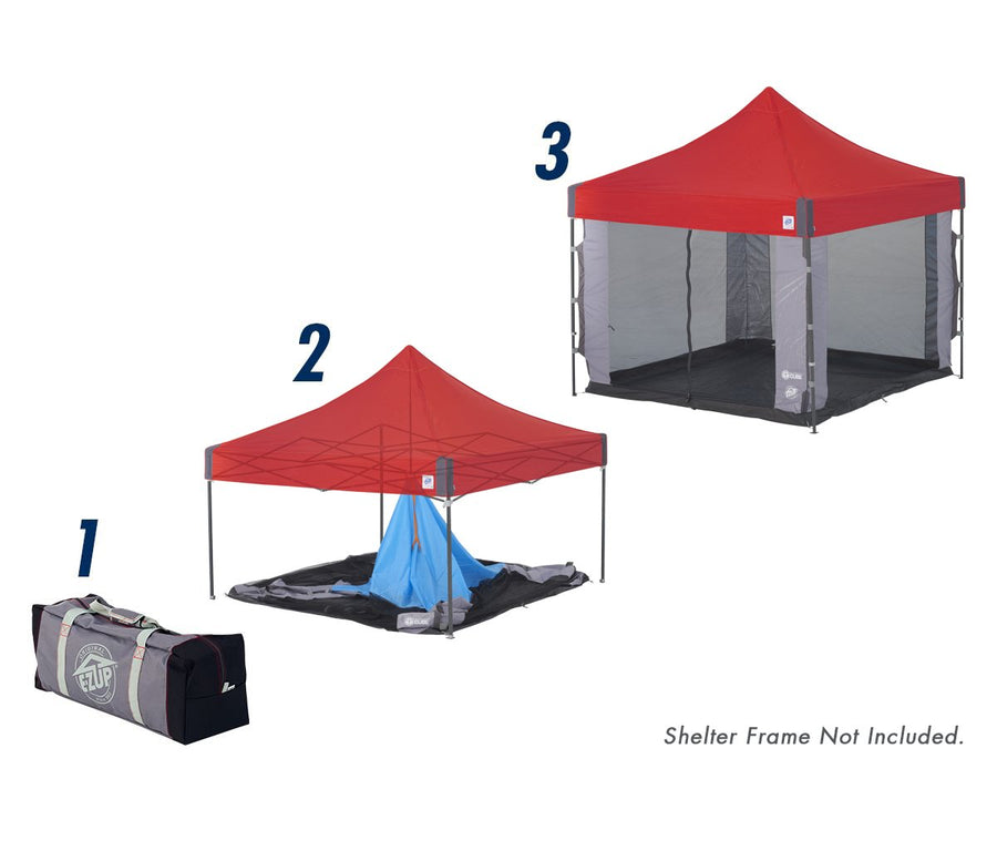 E-Z UP Cube Mesh Screen Room Canopy, Fits 10' x 10' Straight Leg Shelters Eclipse, Enterprise, Pyramid, Vantage Canopies (Shelter NOT Included, Must Purchase Seperately)