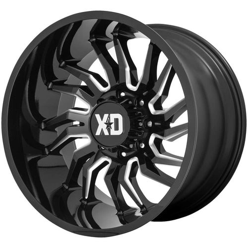 XD Wheels Tension Xd858 Gloss Black Milled Wheel with Alloy Steel (22 x 12. inches /8 x 125 mm, -44 mm Offset)