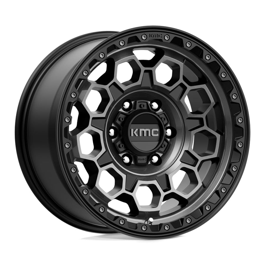 KMC 17X9 TREK 6X5.55 0mm SATIN BLACK WITH GRAY TINT - KM54579068400