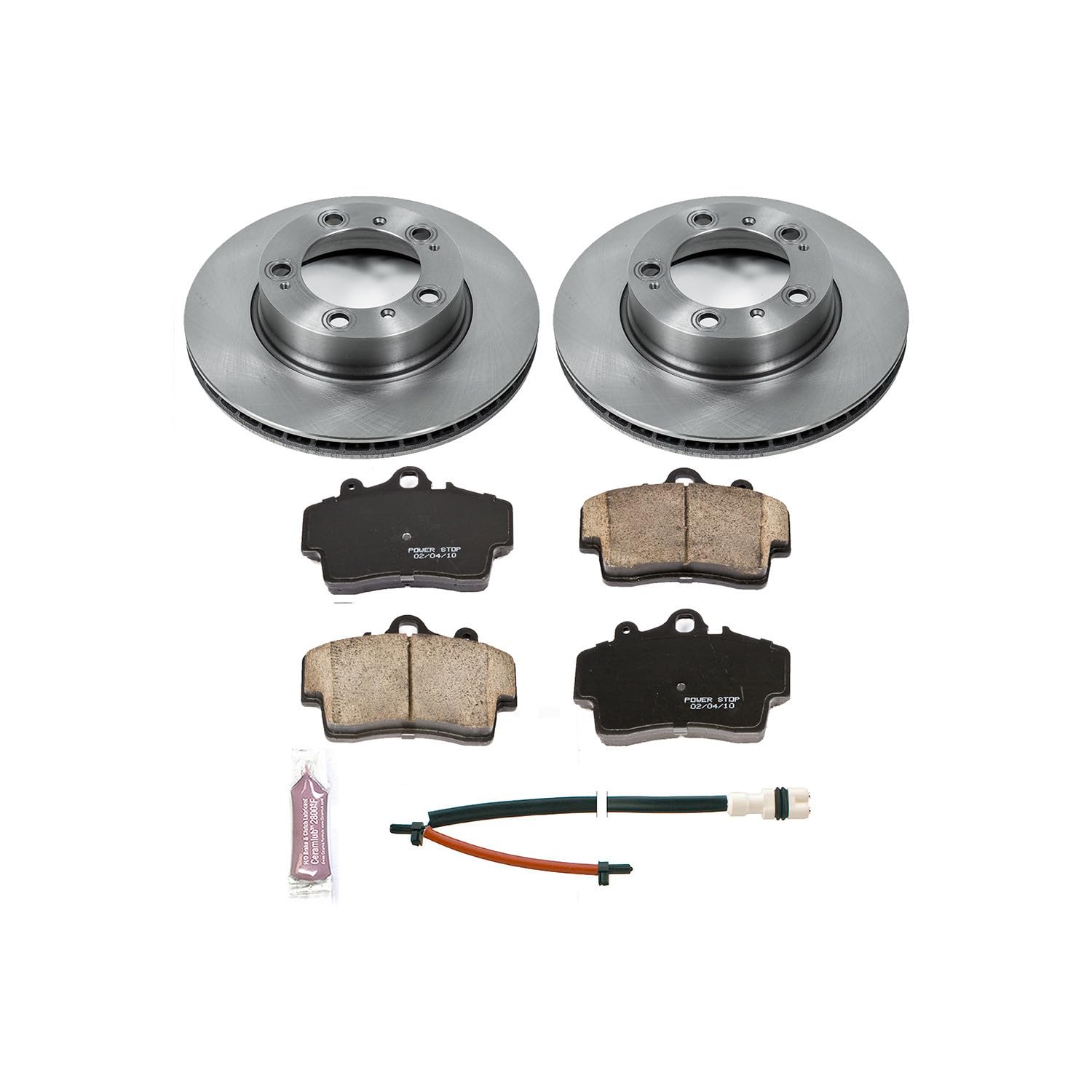 Power Stop Autospecialty KOE850 Front Replacement Brake Kit-OE Brake Rotors & Ceramic Brake Pads For Porsche Boxster 1997-2004 [Model Specific]