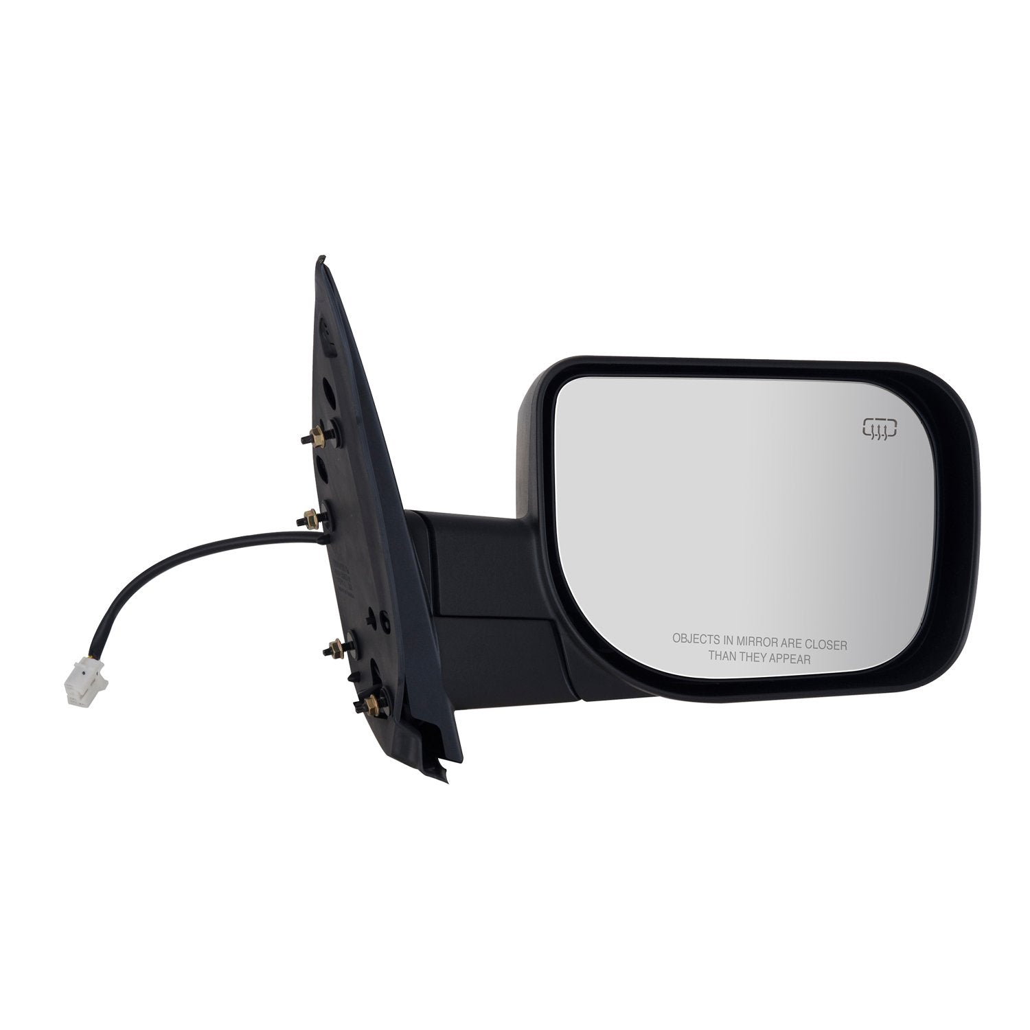 Mirror Passenger Side for Nissan Titan SV Model, Textured Black, Foldaway, Power