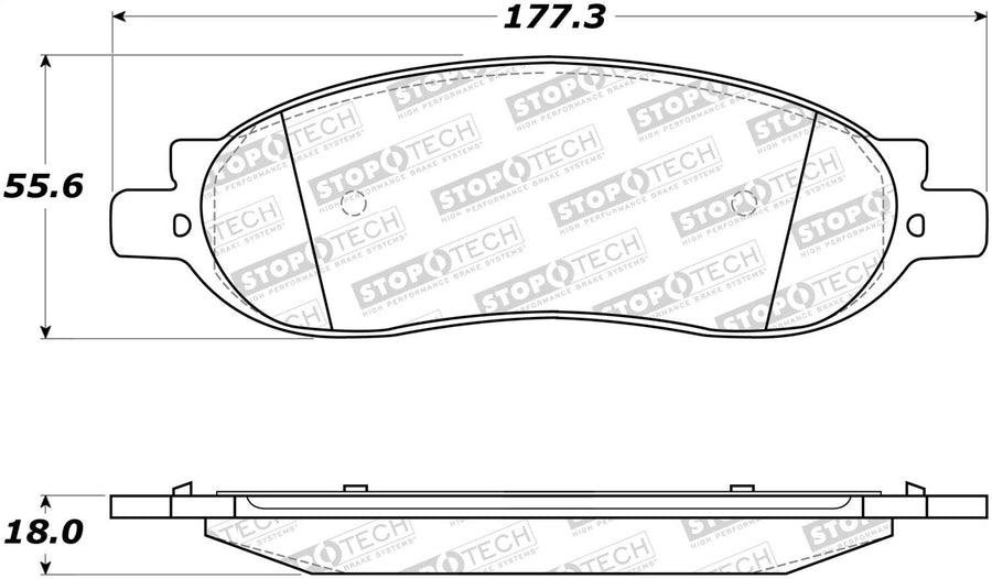 Rear StopTech 308.10680 Brake Pads with Shims Street