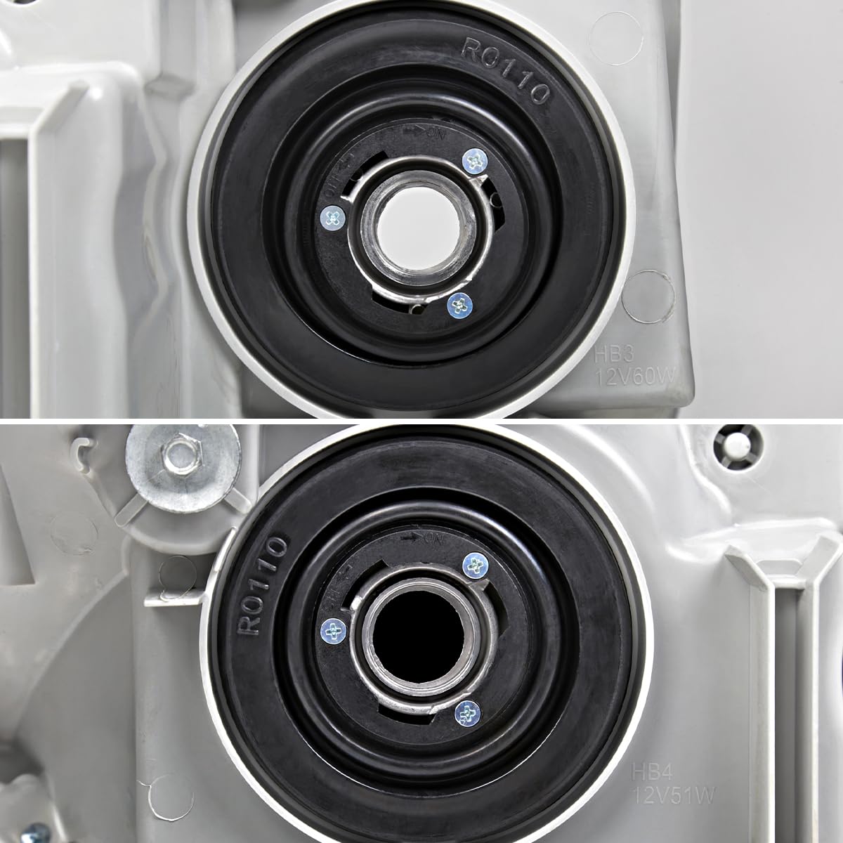Chrome Headlights SPEC-D TUNING Compatible with 2003-2005 Toyota 4Runner, Left + Right Head Lamps Assembly