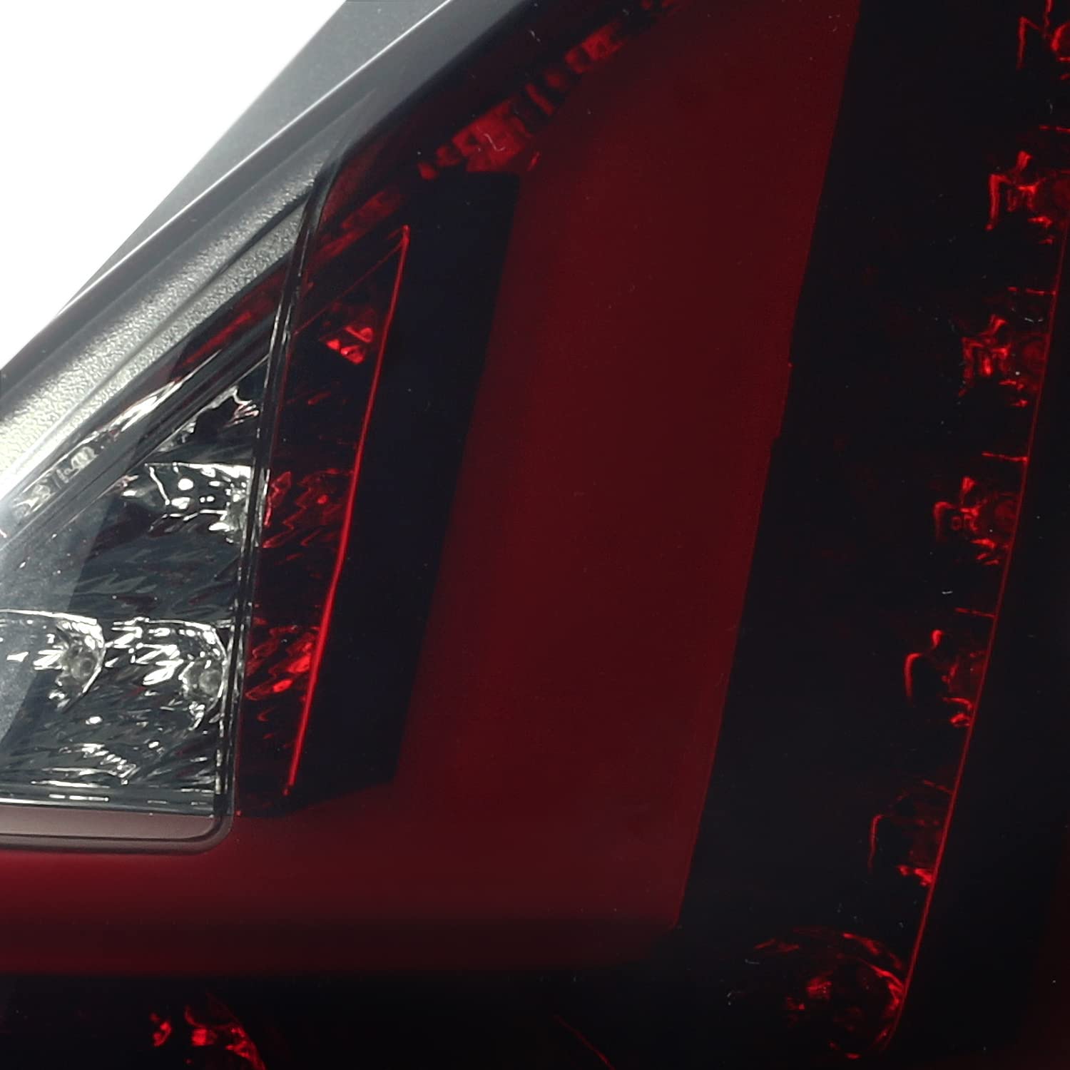 Red Smoke LED Tail Lights w/LED Tube SPEC-D TUNING Compatible with 2011-2013 Ford Fiesta Hatchback, Left + Right Pair Assembly