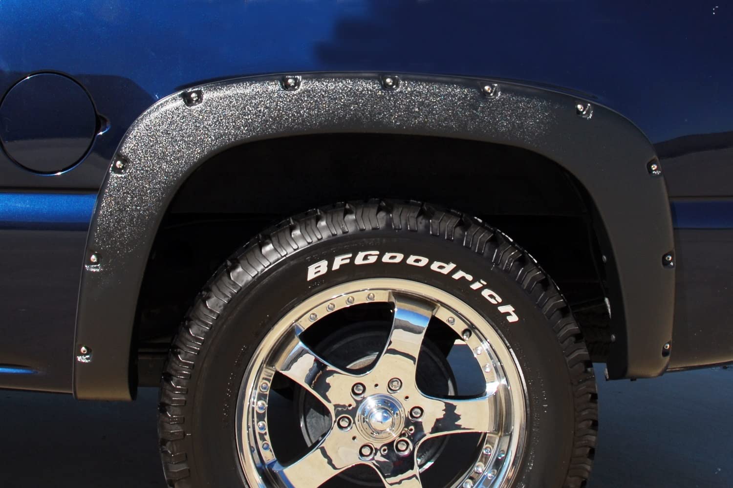 Lund Elite Series RX103TB Black Rivet Style Textured Rear Fender Flare - 2 Piece
