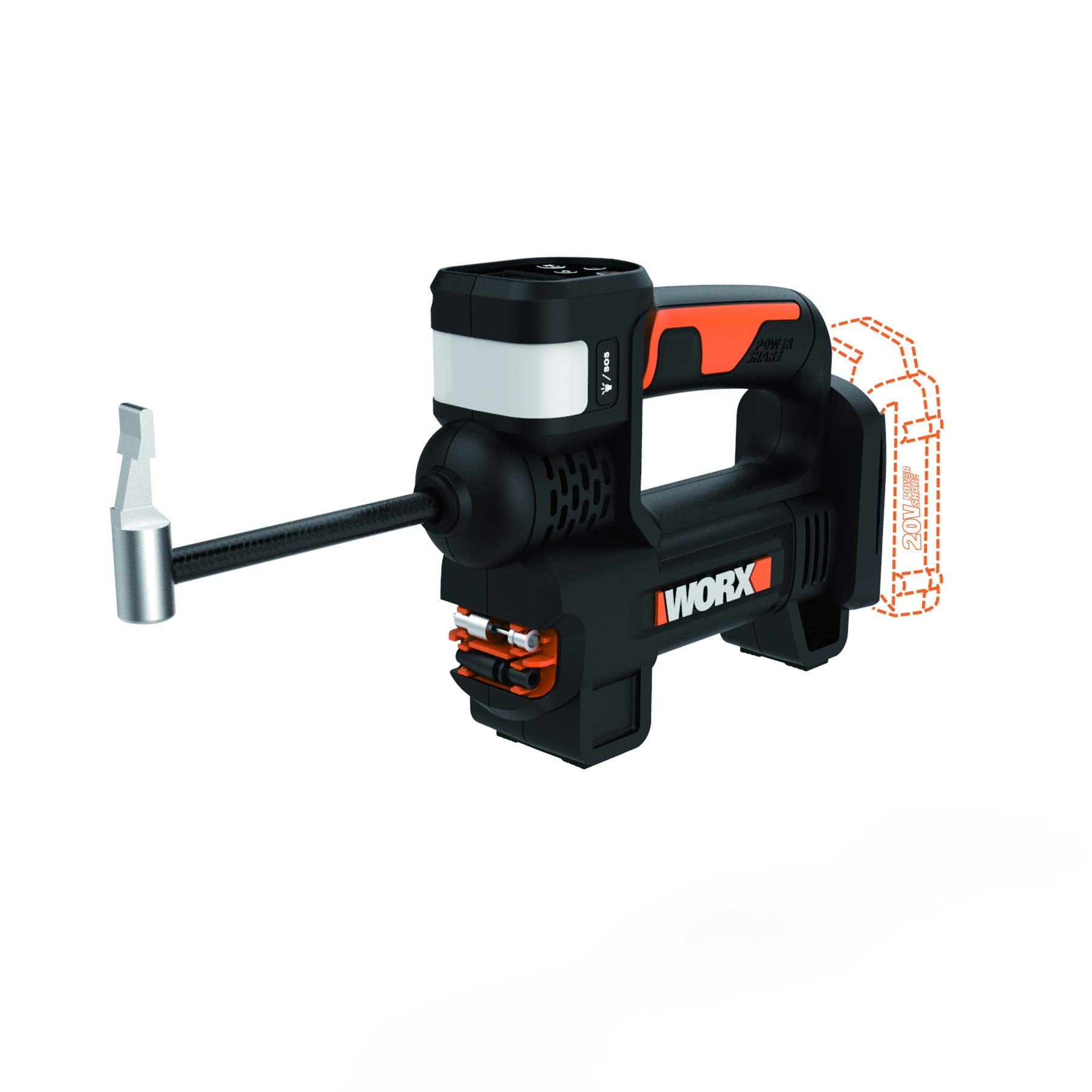 20V Power Share Worx WX092L.9 Portable Air Pump Inflator (Tool Only)