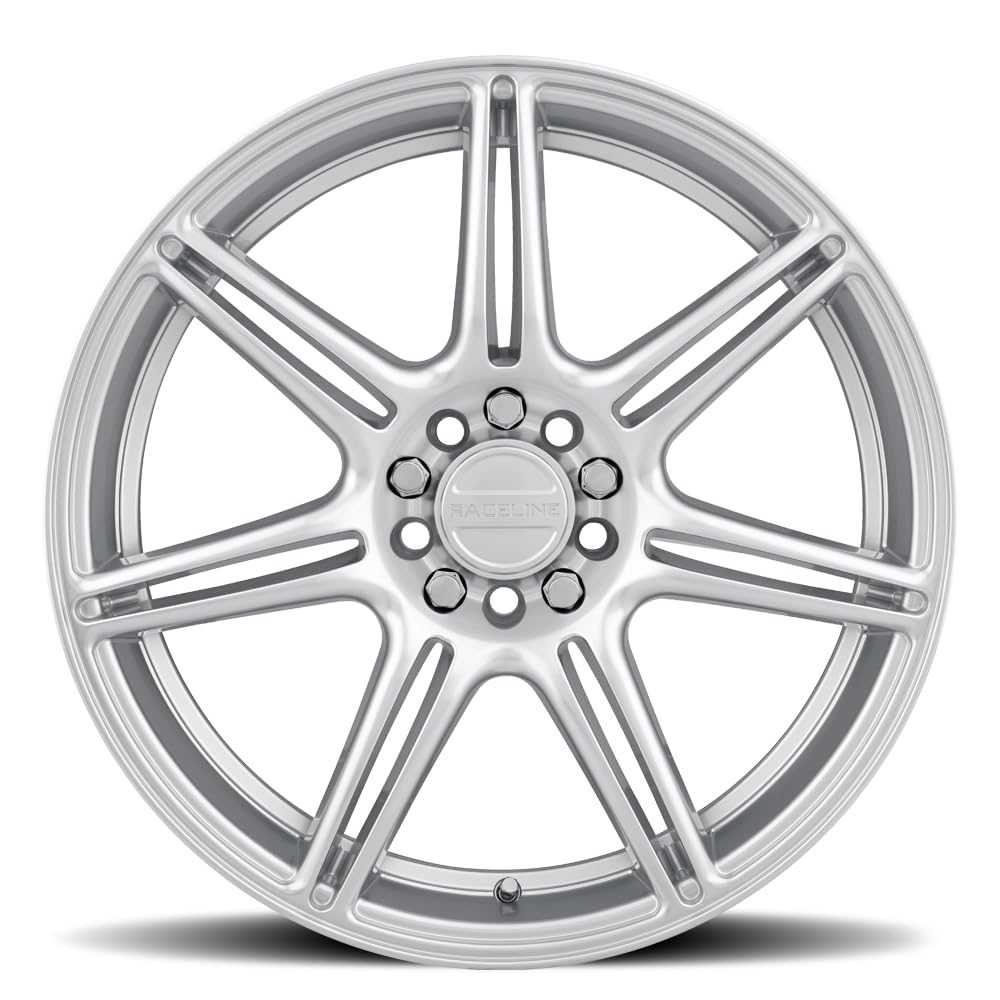 Apex Raceline Wheels Hyper Silver 17X7.5 5X110/5X115 +40mm 7 Spoke Aluminum Passenger Car Wheels, Replacement Car Rims