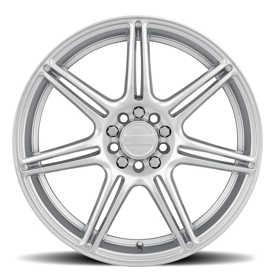 Apex Raceline Wheels Hyper Silver 20X8.5 5X120 +40mm 7 Spoke Aluminum Passenger Car Wheels, Replacement Car Rims