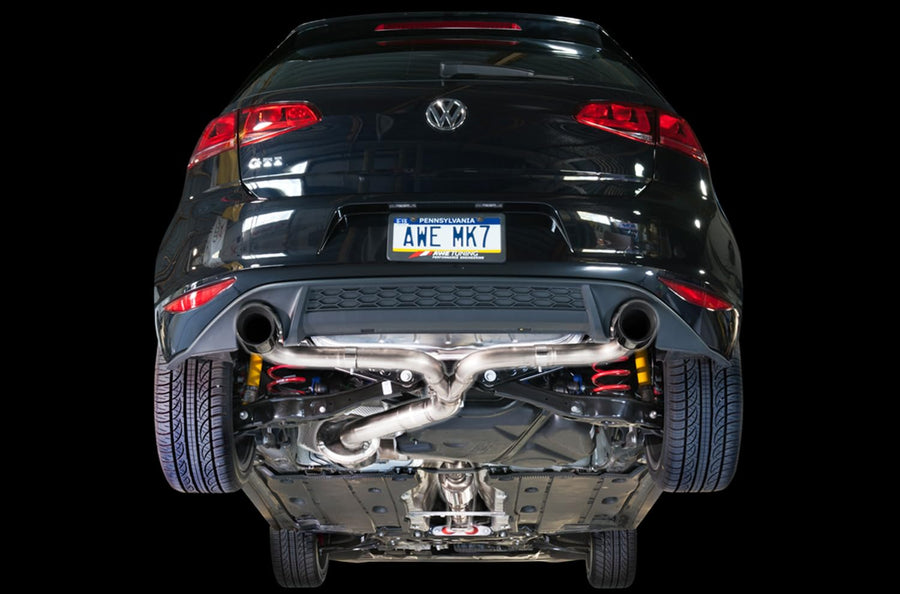 VW MK7 GTI AWE Tuning Touring Edition Exhaust - Diamond Black Tips
