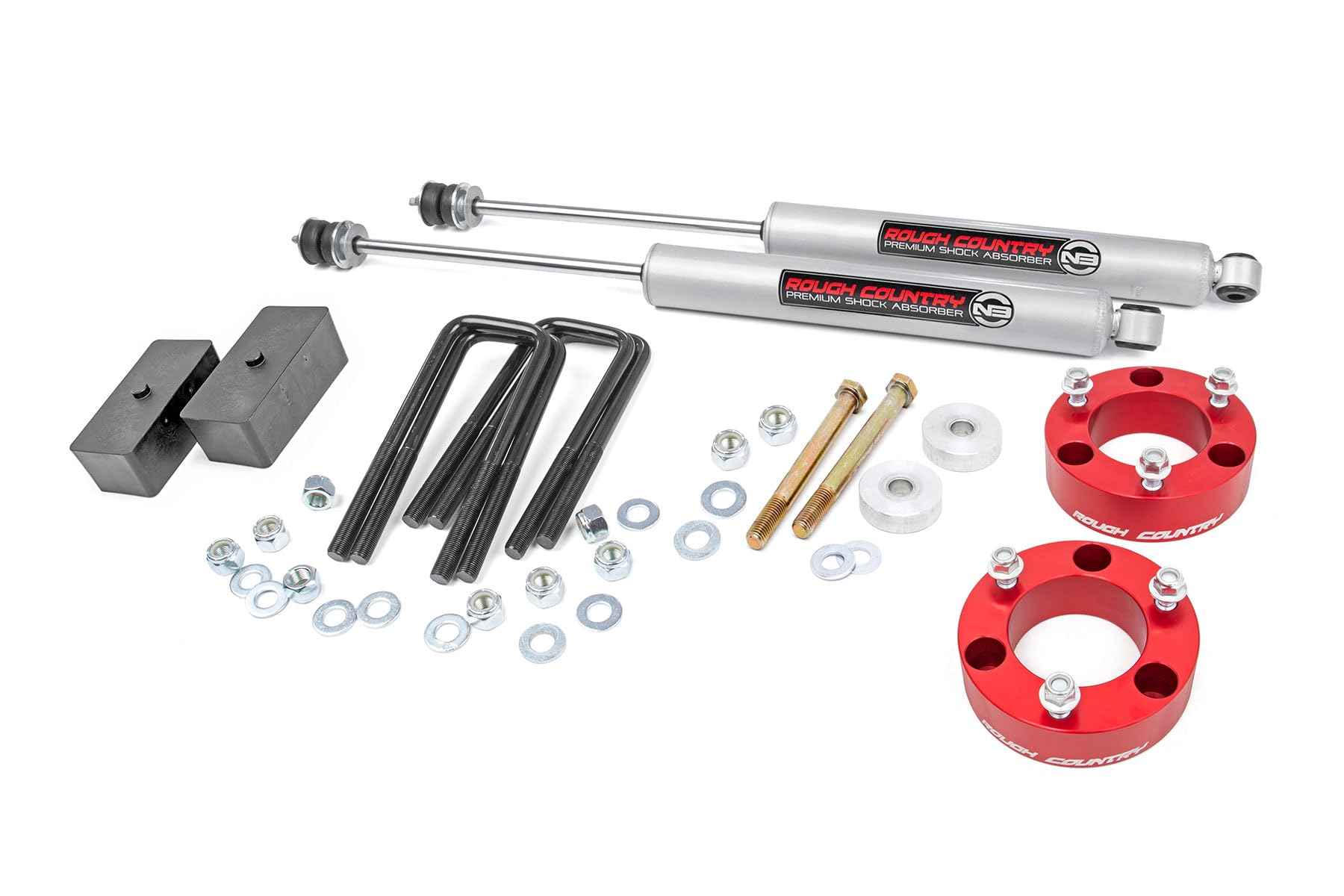 3" Rough Country Lift Kit w/N3 Shocks for 2005-2023 Toyota Tacoma - 74530RED