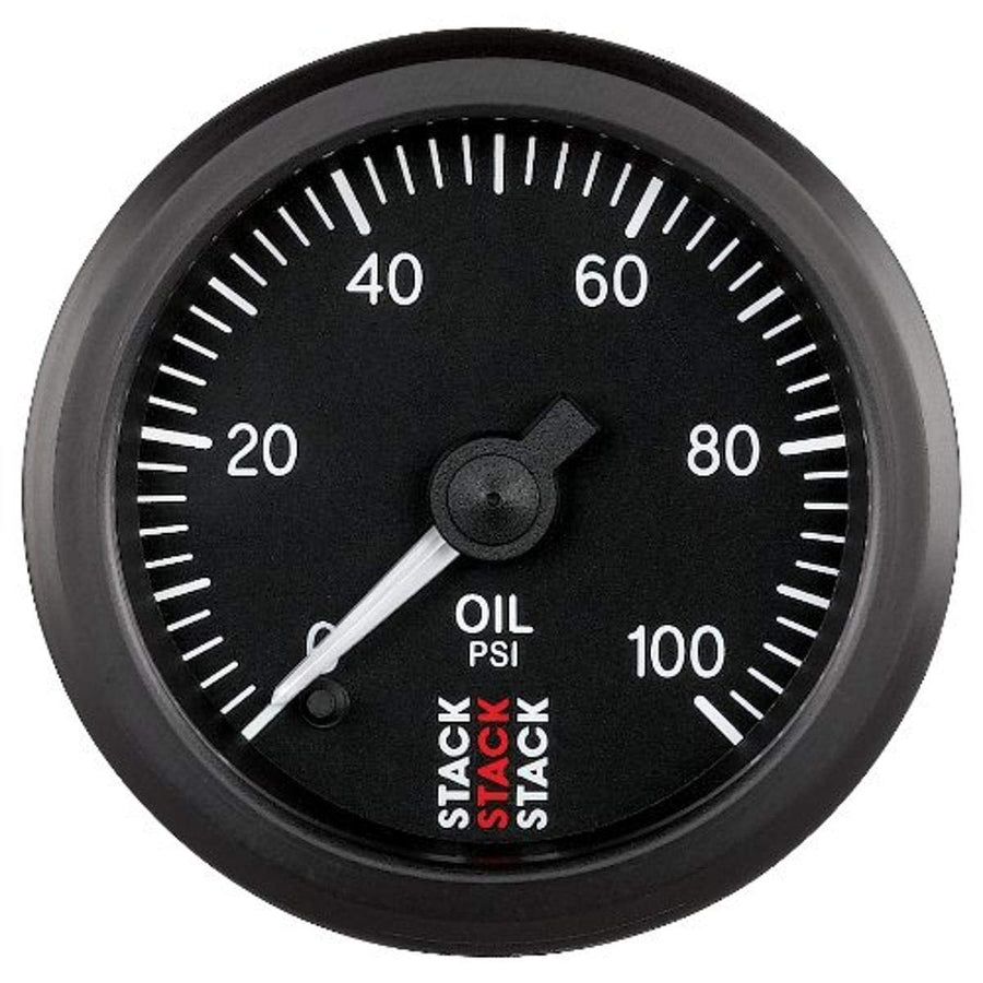 1/8" NPTF Male STACK ST3302 Black 52mm 0-100 PSI Professional Stepper Motor Oil Pressure Gauge