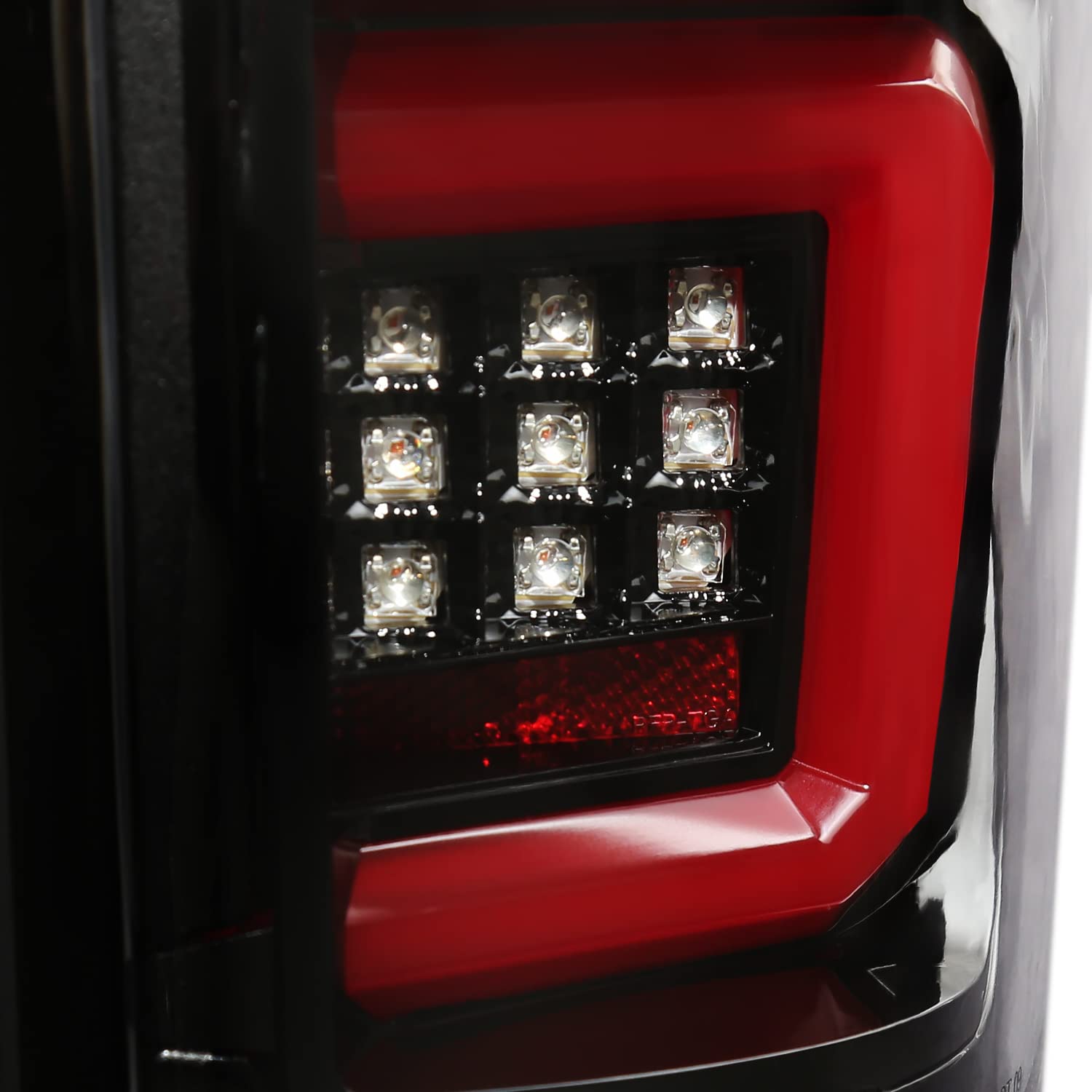 Jet Black SPEC-D TUNING Tail Lights w/Red LED Bar Compatible with 2009-2014 Ford F150, Left + Right Pair Assembly