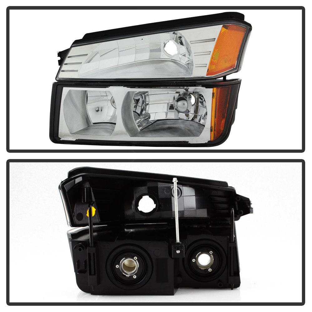 Chevy Avalanche xTune 02-06 w/Cladding OEM Bumper Light & Headlights - Chrome (HD-JH-CAVA02-SET-C)
