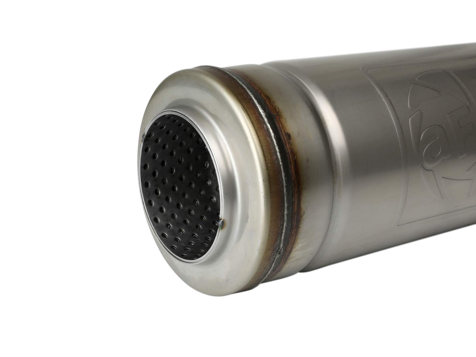 MACH Force-Xp Muffler aFe Power, 3" Inlet/Outlet, Center/Center, 5" x 14" Round Body