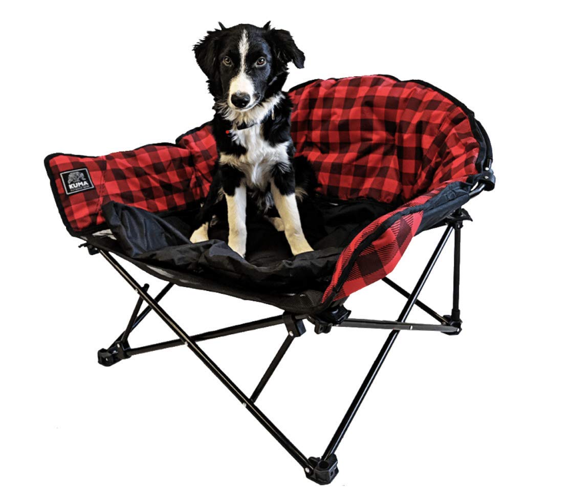 Kuma Dog Lazy Bed RED Plaid