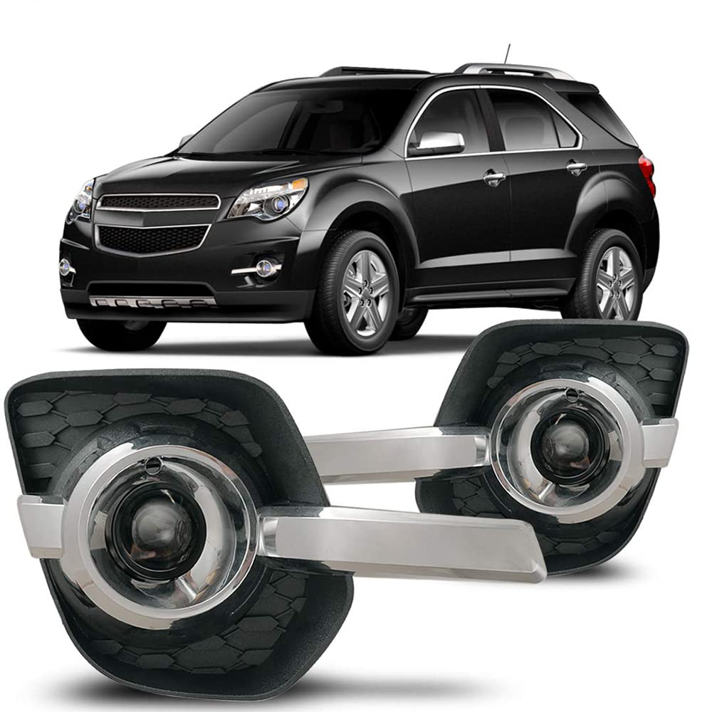 Fog Lights Winjet OEM Series for 2010-2015 Chevy Equinox [2010 2011 2012 2013 2014 2015] Chevy Equinox Driving Fog Lights with H11 12V 55W Halogen Bulbs + Switch + Wiring Kit