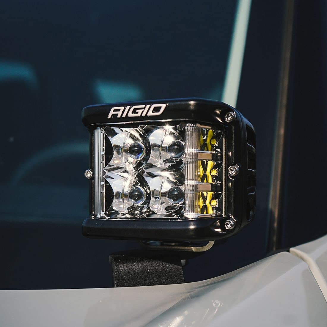 A-Pillar LED Light Mount Kit – RIGID INDUSTRIES, Fits 2021 Ford Bronco Sport - Includes D-SS Series Side Shooter Light Pods with Flood Optics
