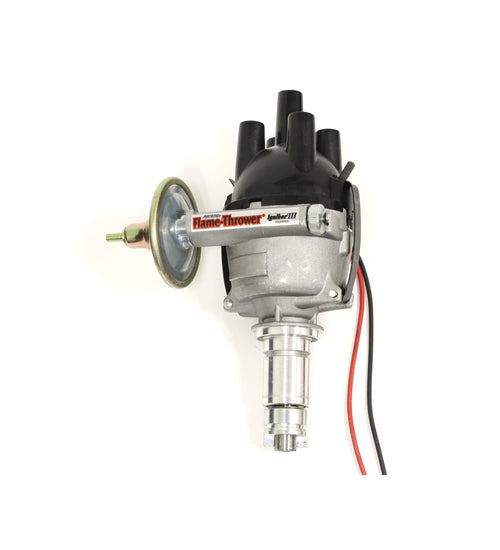 Pertronix D7172420 Flame-Thrower Plug and Play Electronic Distributor with Ignitor III for British 25D 4-Cylinder Engine Vacuum Advance Top Exit Style Cap