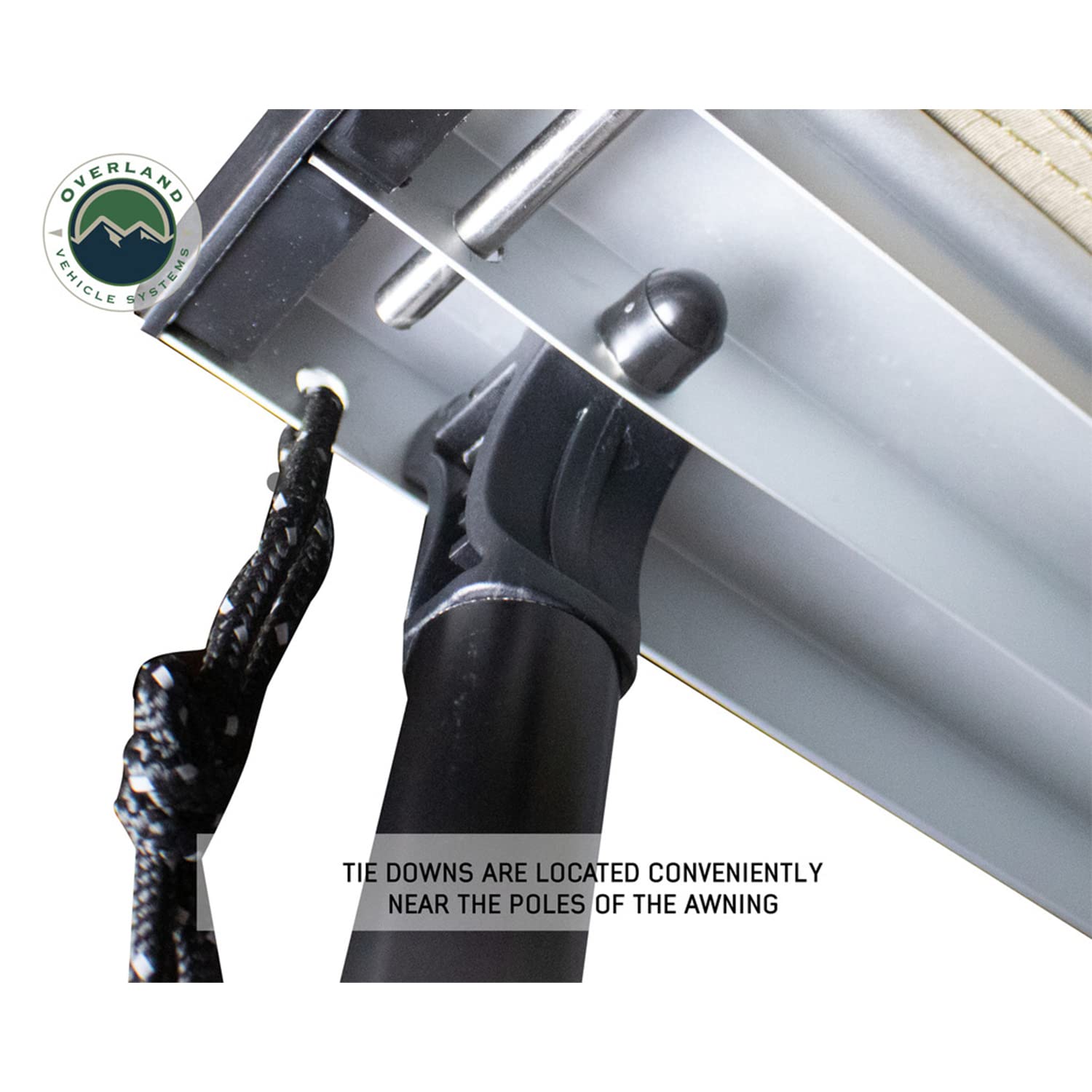 HD Nomadic 1.3 - Overland Vehicle Systems Awning, 4.5' Long, Grey Body, Green Trim & Black Travel Cover