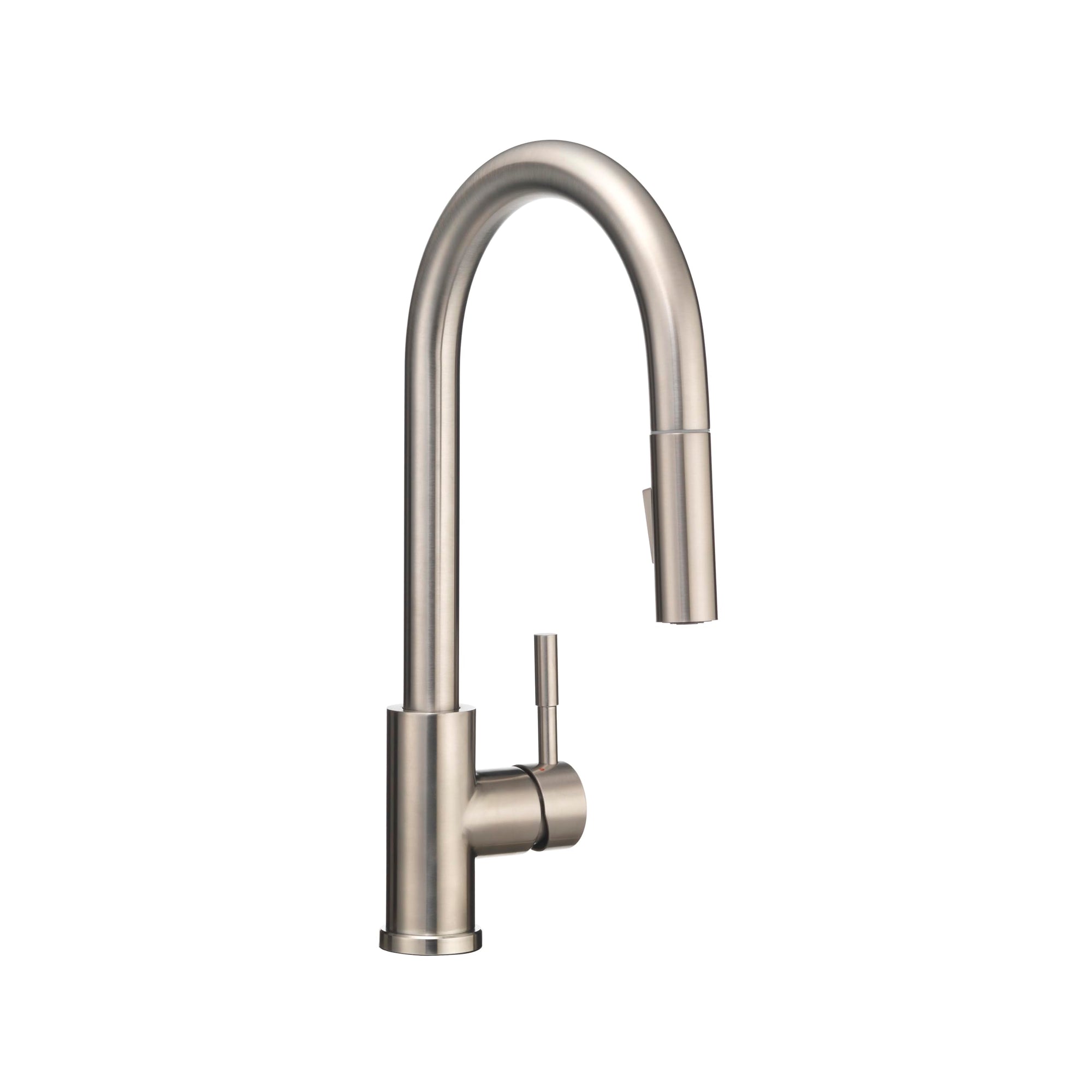 Dura Faucet Streamline RV Single Handle Pull-Down Kitchen Sink Faucet - Optional Deck Plate (Satin Nickel)