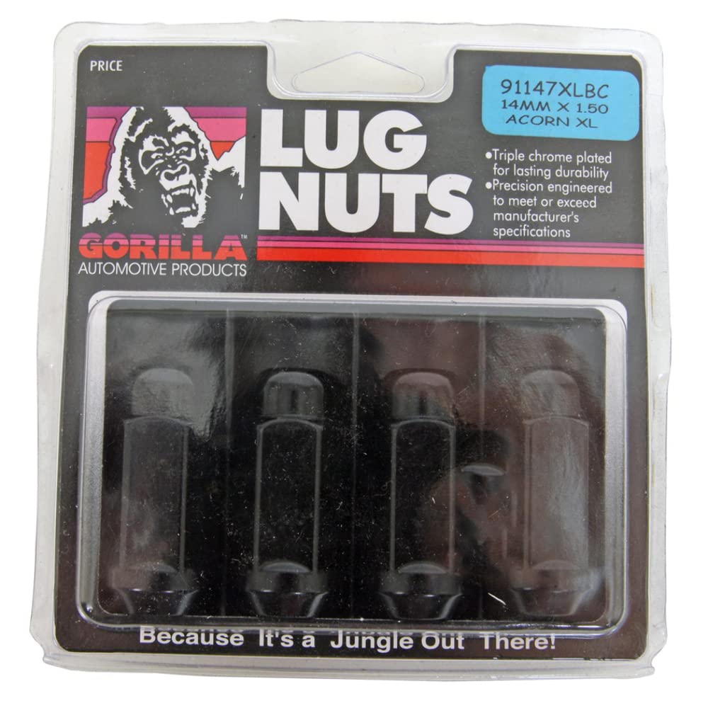 Bulge XL Lug Gorilla Automotive 91147XLBC 13/16" 14-1.50 Blk Clam