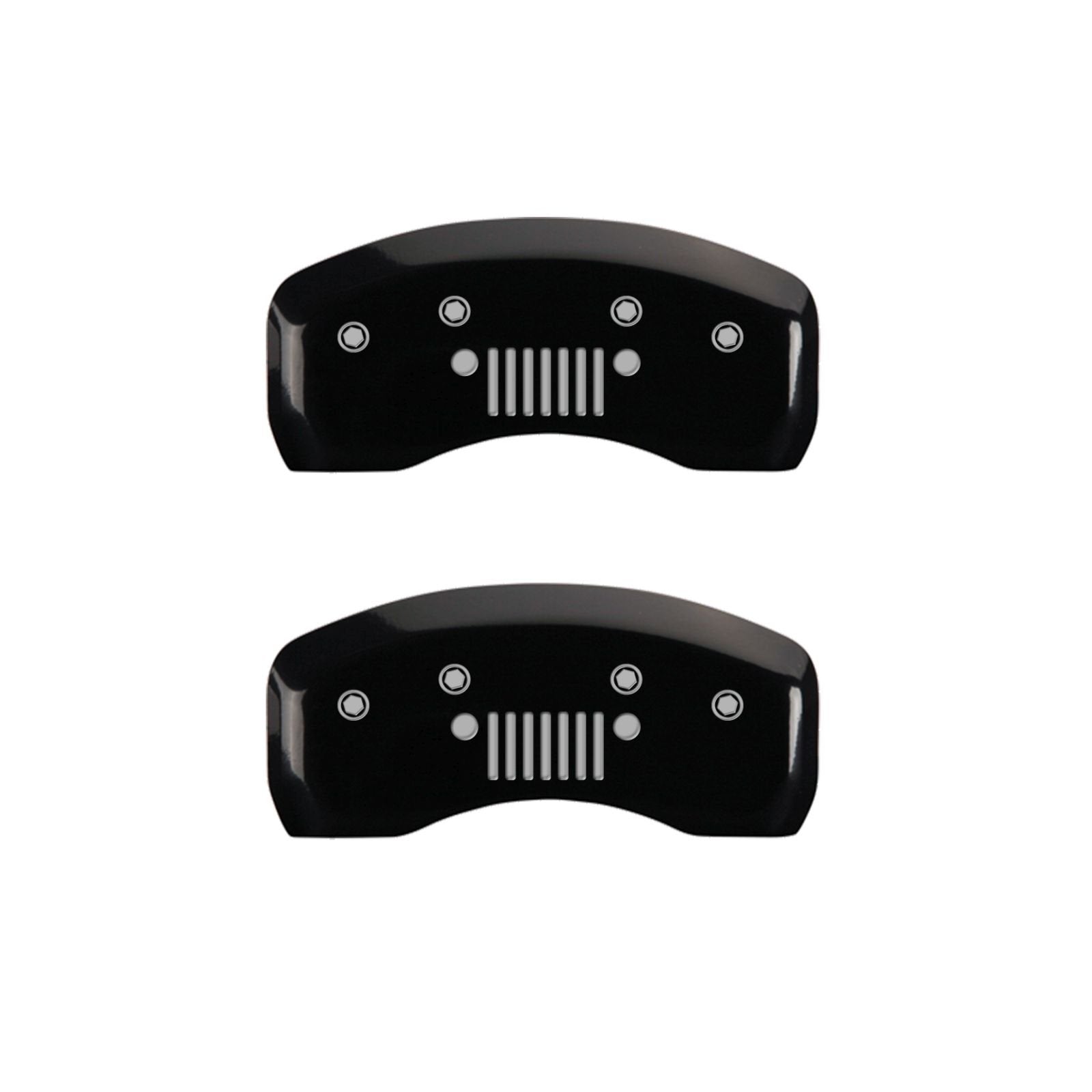 MGP Caliper Covers 'JEEP-EngravedRear' 42003SJPLBK Black Powder Coat Finish Engraved Caliper Cover with Silver Characters, (Set of 4)