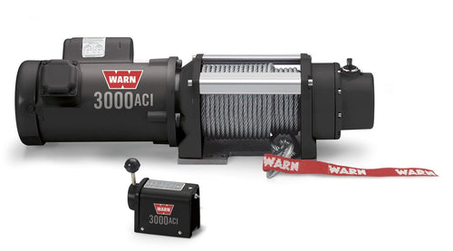3000 WARN ACI Series Electric 115/230V Winch with Steel Cable Wire Rope: 5/16" Diameter x 100' Length, 1.5 Ton (3,000 lb) Pulling Capacity