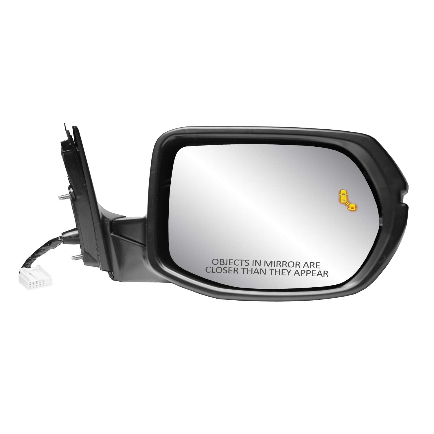 Passenger Side Fit Mirror for HONDA CR-V EX, EX-L, textured black w/PTM cover, w/turn signal, w/BSDS, foldaway, w/o camera, HP, 63071H