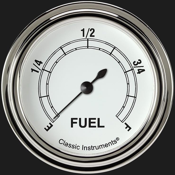 Classic Instruments Classic White CW309SLF 2 5/8" Fuel Pressure Gauge Programmable