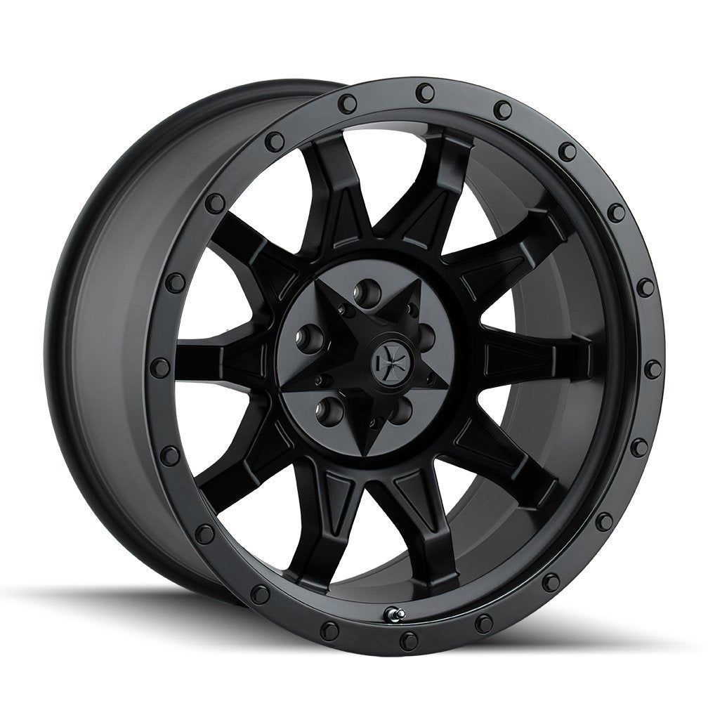Matte Black/Black Dirty Life ROADKILL Beadlock Wheel with Painted Finish (17 x 8.5 inches /6 x 120 mm, 6 mm Offset)