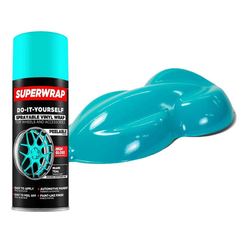 Sprayable Vinyl Wrap Superwrap for Wheels & Accessories - 11oz Spray Can/Paint - High Gloss - Miami Teal (Requires a White Base Coat)