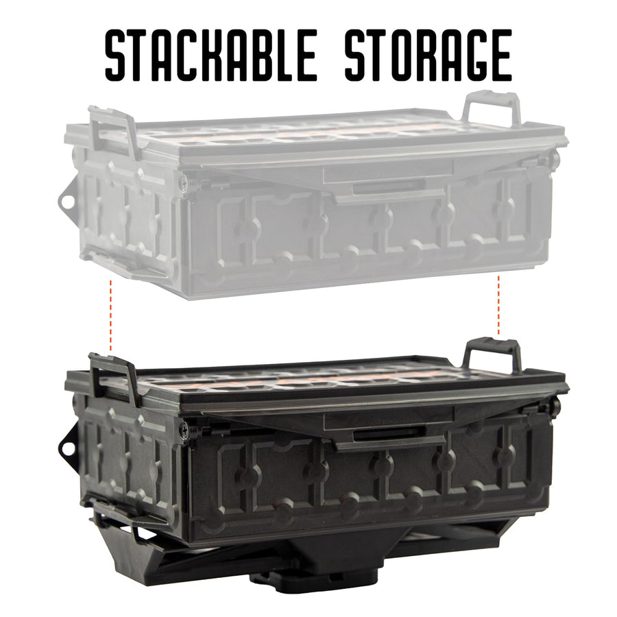 YakAttack TracPak Fully Loaded Combo Kit - Black | Includes 2 Stackable Storage Boxes | Quick Release Handle & Base | 3 Internal Trays | Track & Surface Mount Hardware | Made in USA