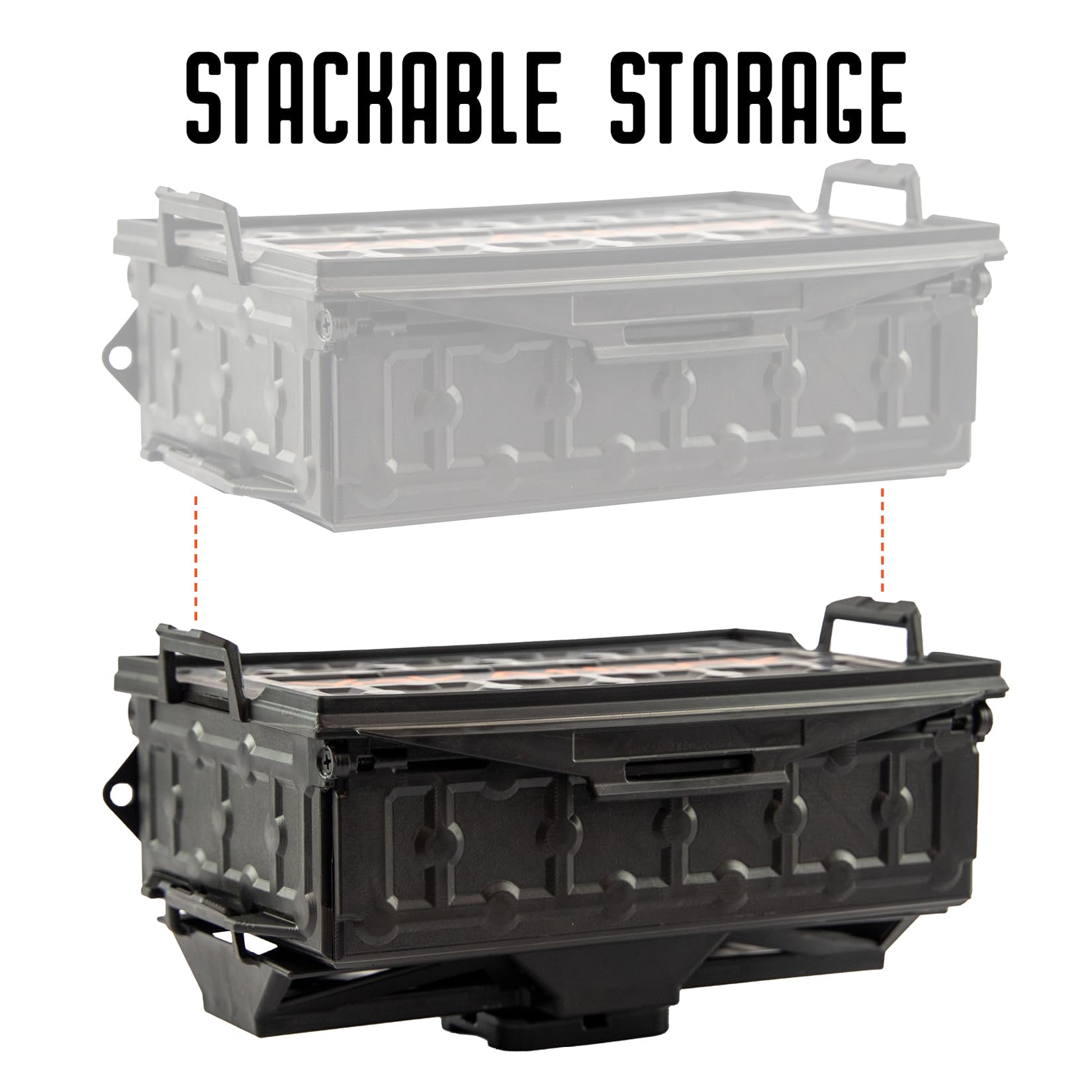 YakAttack TracPak Fully Loaded Combo Kit - Black | Includes 2 Stackable Storage Boxes | Quick Release Handle & Base | 3 Internal Trays | Track & Surface Mount Hardware | Made in USA